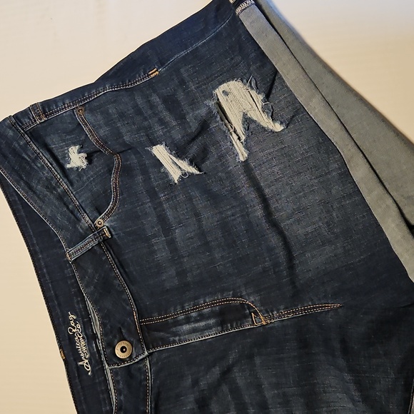 American Rag BLUE Distressed JEAN SHORTS size 22W - Picture 2 of 8